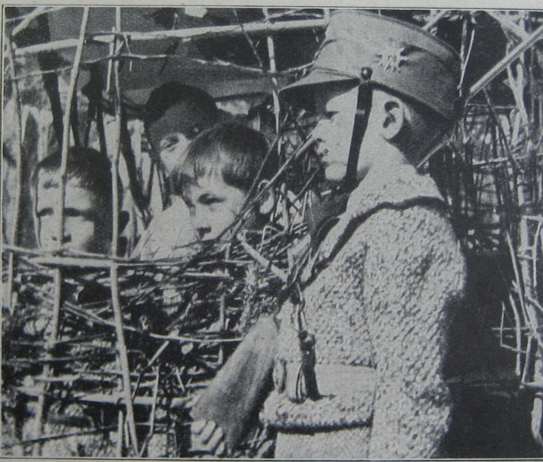 Children play concentration camp