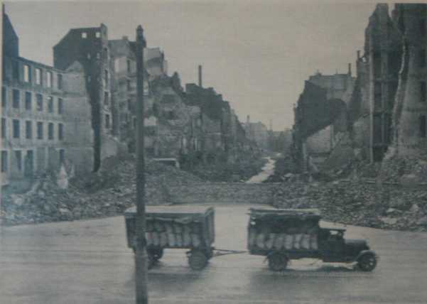 A bombed German city