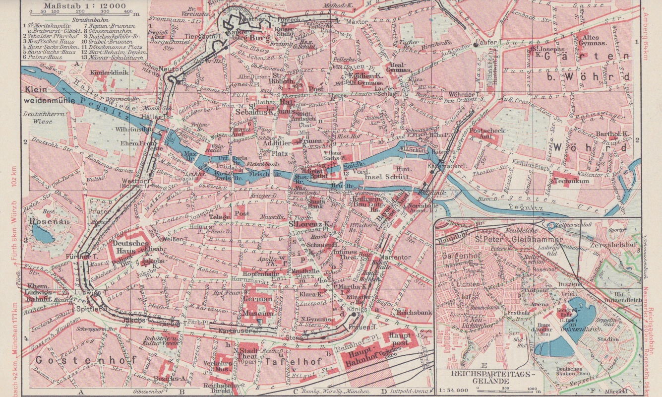 Нюрнберг на карте германии. Nurnberg Map. Нюрнберг на карте. Нюрнберг на карте Германии 1945. Территории Нюрнберга карта.