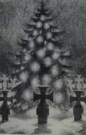Nazis graves around a Christmas tree
