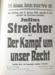 Poster for a Julius Streicher speech